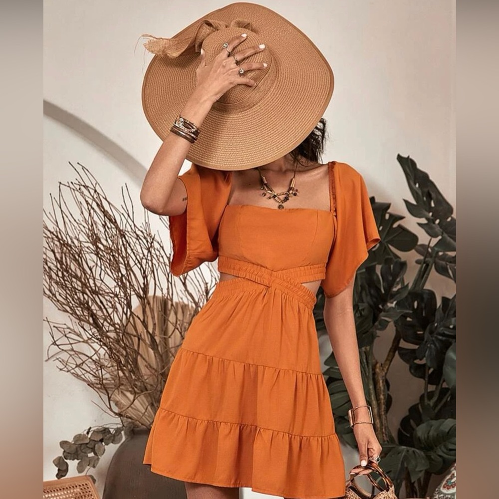 Shein Ruffle Cut Out Dress